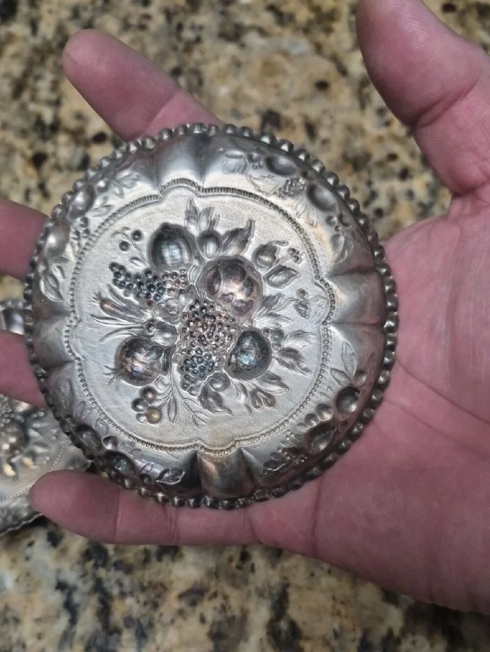 Pair Of Antique Metal Candy Dishes
